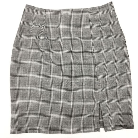Windsor Plaid Mood High Slit Mini Skirt Womens Size Medium Check Y2K 2000s Style - Picture 1 of 8